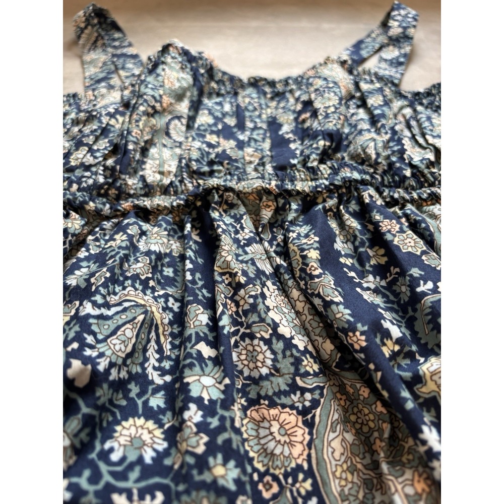 J.CREW Womens Paisley Poplin Cotton Long A-Line Dress Sz 4 Boho Prairie Cottage - Picture 12 of 12